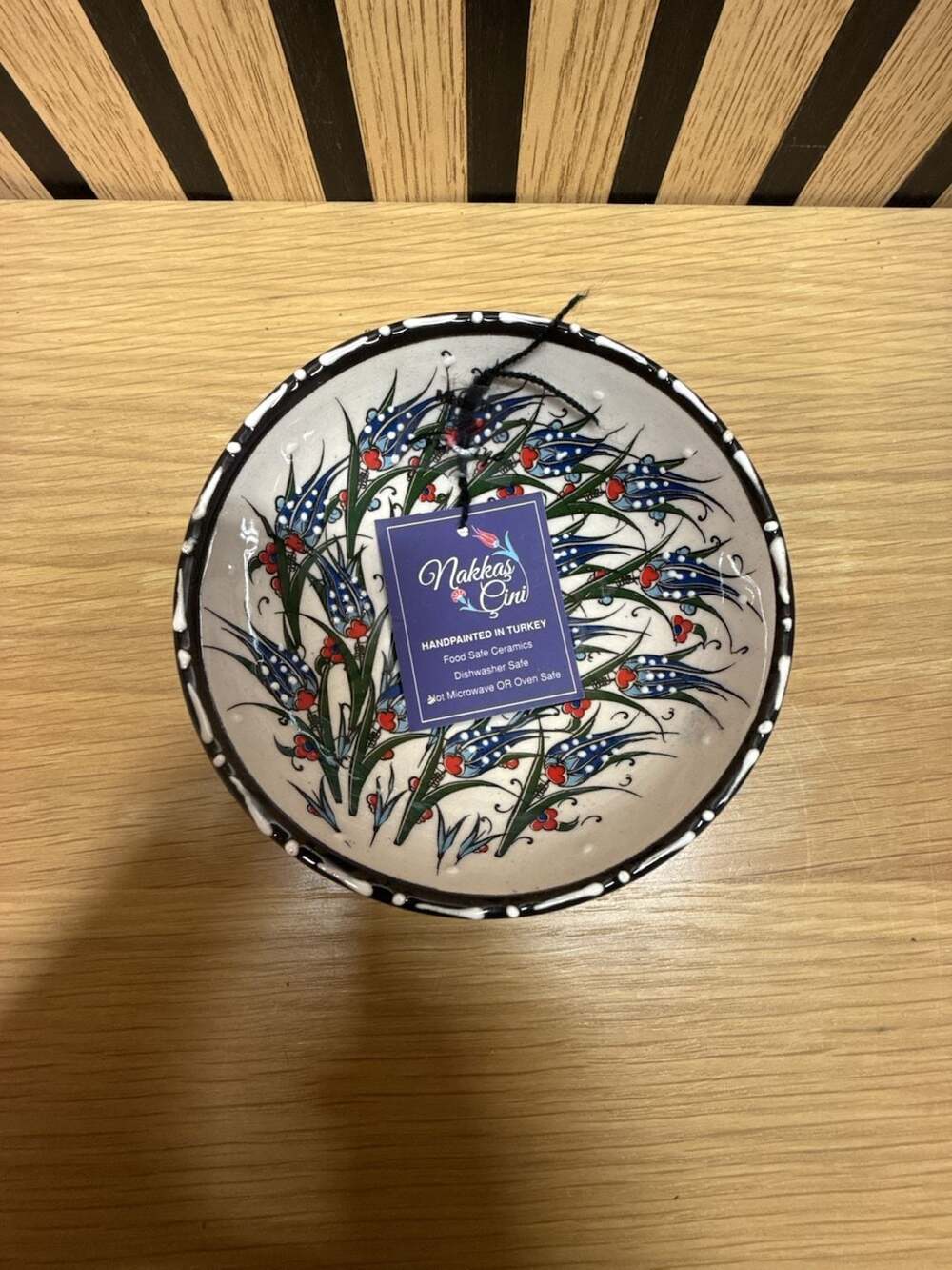 Nakkas Cini Handpainted Turkish Ceramic Floral Bowl